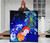 Tahiti Custom Personalised Premium Quilt - Humpback Whale with Tropical Flowers (Blue) 3