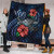 Kosrae Polynesian Premium Quilt - Blue Turtle Hibiscus 2