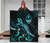 Guam Polynesian Premium Quilt - Turtle With Blooming Hibiscus Turquoise 4