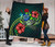 Cook Islands Polynesian Premium Quilt - Green Turtle Hibiscus 2