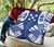 Gambier Islands Premium Quilt - Gambier Islands Flag Polynesian White Tattoo (Blue) 7