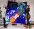 Kosrae Custom Personalised Premium Quilt - Humpback Whale with Tropical Flowers (Blue) 2