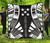 Gambier Islands Premium Quilt - Gambier Islands Flag Polynesian White Tattoo (Black) 1