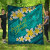 Marshall Islands Polynesian Quilt - Plumeria With Blue Ocean 1