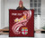 Fiji Custom Personalised Premium Quilt- Fiji Seal  Polynesian Patterns Plumeria (Red) 4
