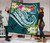Kosrae Polynesian Premium Quilt - Summer Plumeria (Turquoise) 2