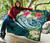Kosrae Polynesian Premium Quilt - Summer Plumeria (Turquoise) 7