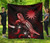 Nauru Polynesian Premium Quilt - Turtle With Blooming Hibiscus Red 2