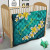 Vanuatu Polynesian Quilt - Plumeria With Blue Ocean 2