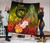 Polynesian Hawaii Custom Personalised Premium Quilt - Humpback Whale with Tropical Flowers (Yellow) 2