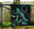 Cook Islands Polynesian Premium Quilt - Turtle With Blooming Hibiscus Turquoise 6