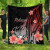 Pohnpei Premium Quilt - Red Polynesian Hibiscus Pattern Style 2