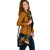 Tuvalu Custom Personalised Shoulder Handbag - Gold Polynesian Tentacle Tribal Pattern 5