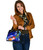 Pohnpei Custom Personalised Shoulder Handbag - Humpback Whale With Tropical Flowers (Blue) 4