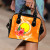 Palau Polynesian Shoulder Handbag - Orange Floral With Seal 2