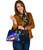 Vanuatu Shoulder Handbag - Humpback Whale With Tropical Flowers (Blue) 3