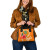 Tuvalu Polynesian Custom Personalised Shoulder Handbag - Orange Floral With Seal 6