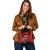 Samoa Polynesian Shoulder Handbag - Floral With Seal Red 5