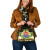 French Polynesia Shoulder Handbag - Polynesian Gold Patterns Collection 4