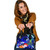 Tahiti Custom Personalised Shoulder Handbag - Humpback Whale With Tropical Flowers (Blue) 1