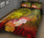 Cook Islands Quilt Bed Set - Humpback Whale with Tropical Flowers (Yellow) 2