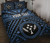 Kosrae Personalised Quilt Bed Set - Kosrae Flag In Polynesian Tattoo Style (Blue) 1