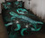Tonga Polynesian Quilt Bed Set - Turtle With Blooming Hibiscus Turquoise 1