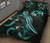 Tonga Polynesian Quilt Bed Set - Turtle With Blooming Hibiscus Turquoise 2