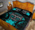 Marquesas Islands Polynesian Quilt Bed Set Hibiscus Turquoise 4