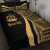 Vanuatu Custom Personalised Quilt Bet Set - Gold Polynesian Tentacle Tribal Pattern 1