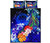 Federated States of Micronesia Custom Personalised Quilt Bed Set - Humpback Whale with Tropical Flowers (Blue) 5