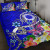 CNMI Quilt Bed Set - Turtle Plumeria (Blue) 4