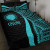 Northern Mariana Islands Quilt Bet Set - Turquoise Polynesian Tentacle Tribal Pattern 1