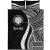 Northern Mariana Islands Custom Personalised Quilt Bet Set - White Polynesian Tentacle Tribal Pattern 5