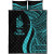 New Caledonia Quilt Bet Set - Turquoise Polynesian Tentacle Tribal Pattern 5