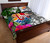 Tahiti Quilt Bed Set White - Turtle Plumeria Banana Leaf 3