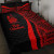 New Caledonia Quilt Bet Set - Red Polynesian Tentacle Tribal Pattern 1