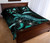 Tokelau Polynesian Quilt Bed Set - Turtle With Blooming Hibiscus Turquoise 3