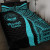 Marshall Islands Quilt Bet Set - Turquoise Polynesian Tentacle Tribal Pattern Crest 1