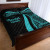Marshall Islands Quilt Bet Set - Turquoise Polynesian Tentacle Tribal Pattern Crest 3