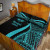 Marshall Islands Quilt Bet Set - Turquoise Polynesian Tentacle Tribal Pattern Crest 4