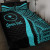 Chuuk Custom Personalised Quilt Bet Set - Turquoise Polynesian Tentacle Tribal Pattern 1
