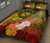 Polynesian Hawaii Custom Personalised Quilt Bed Set - Humpback Whale with Tropical Flowers (Yellow) 2