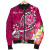Tahiti Custom Personalised Bomber Jacket - Turtle Plumeria (Pink) 5
