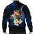 Tonga Polynesian Bomber Jacket - Turtle With Plumeria Flowers 2