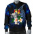 Tonga Polynesian Bomber Jacket - Turtle With Plumeria Flowers 4