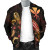 Hawaii Polynesian Bomber Jacket - Turtle With Blooming Hibiscus Gold 3