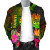 Tahiti Polynesian Bomber Jacket - Hibiscus and Banana Leaves 3