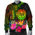 Tahiti Polynesian Bomber Jacket - Hibiscus and Banana Leaves 4