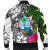 Guam Custom Personalised Bomber Jacket White - Turtle Plumeria Banana Leaf 2